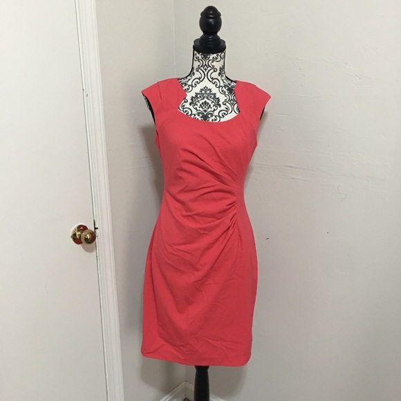 calvin klein starburst dress coral satin Calvin Klein dress